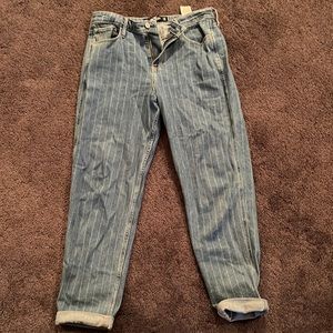 Hollister striped mom jeans